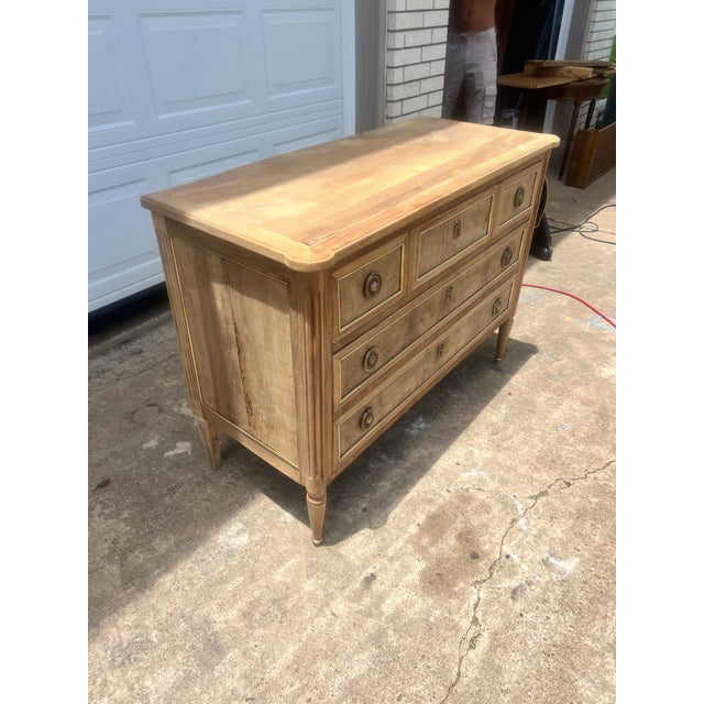 French French 19th Century Louis XVI Bleached Walnut Chest of Drawers / Commode For Sale - Image 3 of 12