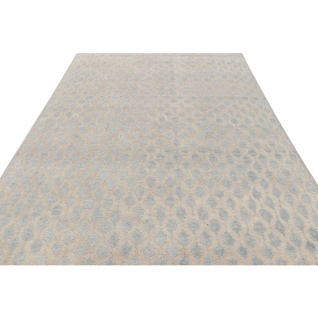 Not Yet Made - Made To Order Rug & Kilim’s Modern Block Print Runner Rug in White with Blue Floral Patterns - 3x16 For Sale - Image 5 of 7