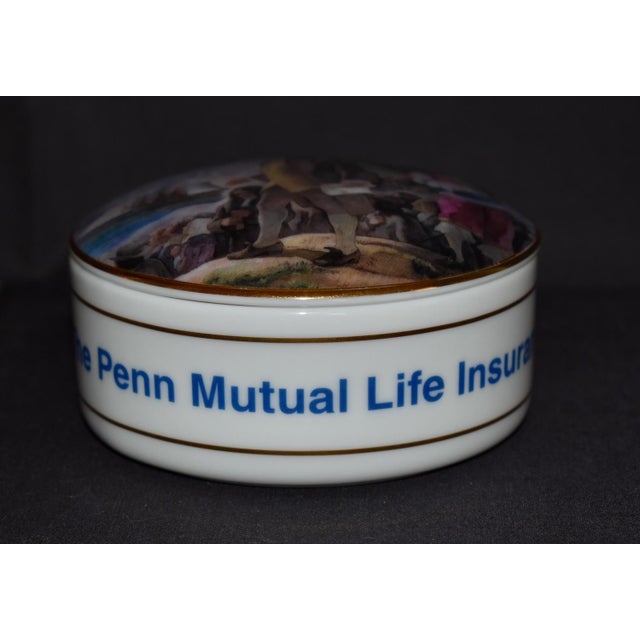 Ceramic Vintage Tiffany & Co. Covered Porcelain Box William Penn Historical For Sale - Image 7 of 13