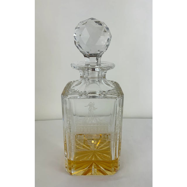 Royal Brierley Vintage Royal Brierley Crystal Decanter With English Castle Motif For Sale - Image 4 of 12