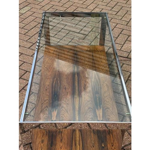 Mid-Century Rosewood, Glass and Chrome Coffee Table from Merrow Associates For Sale - Image 6 of 10
