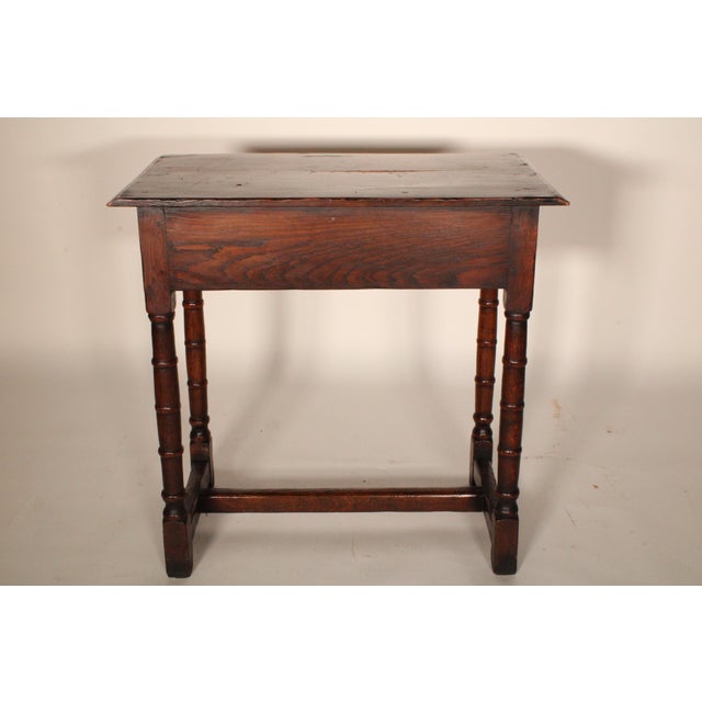 19th Century Antique Tudor Style Oak Side Table For Sale - Image 5 of 10