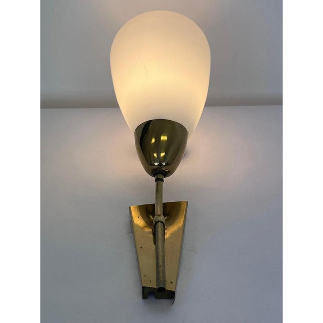 Mid-Century Brass and Glass Wall Light from Kamenicky Senov, 1970s For Sale - Image 3 of 9