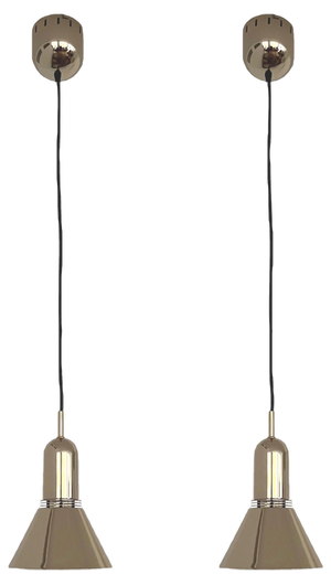 Long Model T-1142 Dorado Pendant Lights from Estiluz, Barcelona, 1970s, Set of 2