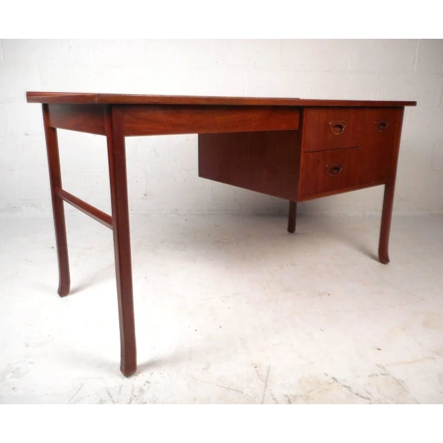 Mid 20th Century Mid 20th Century Mid-Century Modern Danish Teak Desk For Sale - Image 5 of 10