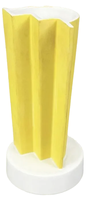 Modern Italian Yellow Ceramic Vase by Ettore Sottsass for A. Sarri, 1990s