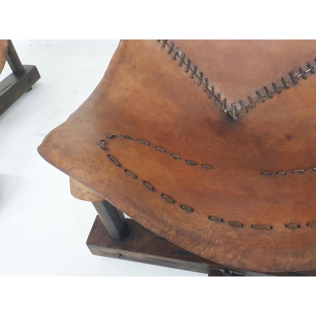 Vintage Saddle Leather Lounge Chairs, Brazil, 1960s, Set of 2 For Sale - Image 16 of 18