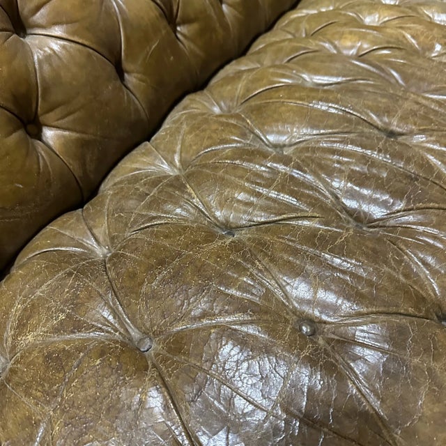 Vintage Tufted Leather Chesterfield Sofa For Sale - Image 10 of 11