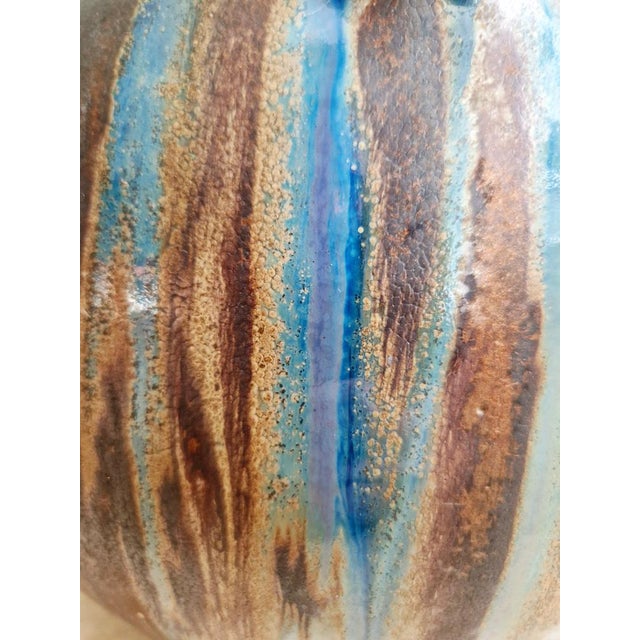 1920s Large Vase with Handles in Flamed Stoneware by Roger Guérin, 1920s For Sale - Image 5 of 16