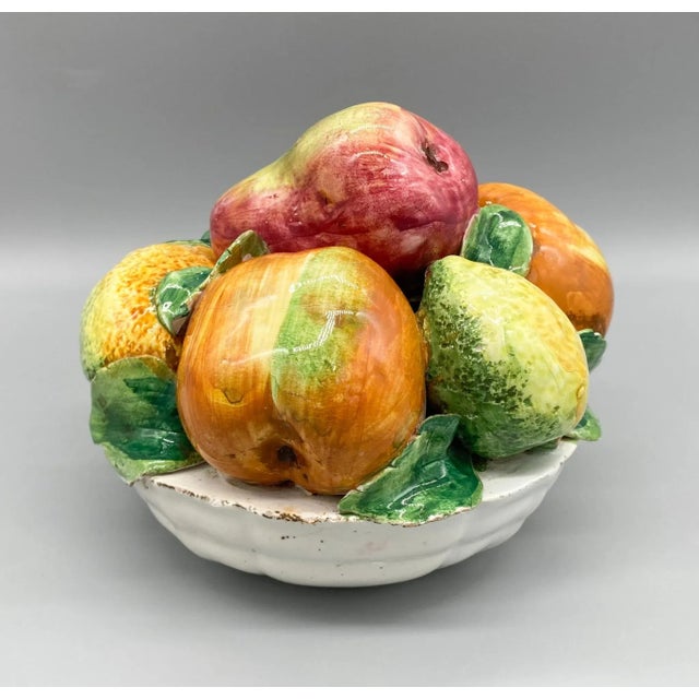 Late 20th C. Italian Fruit Bowl – Hand-Painted – Rustic Kitchen / Mediterranean For Sale - Image 12 of 12