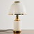 Mazzega table lamp from the 1970s, designed by F. Fabbian. The Murano glass shade and body is decorated with white and...