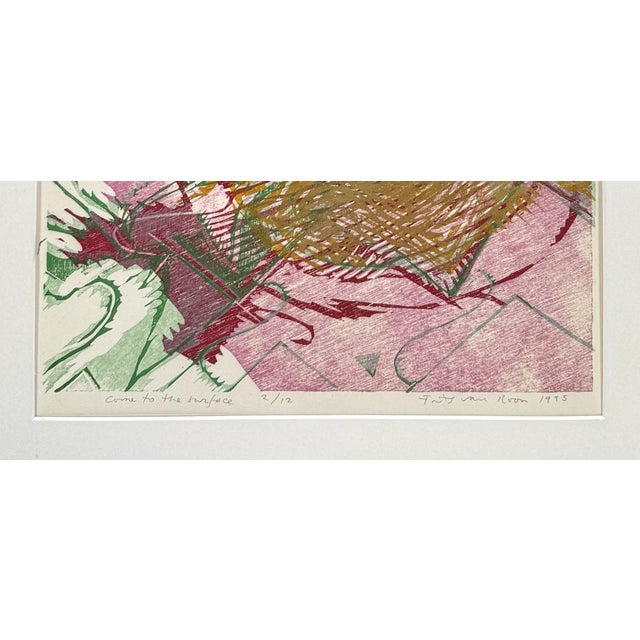 1990s Frits Van Roon, Come to the Surface, 1995, Woodcut For Sale - Image 5 of 6