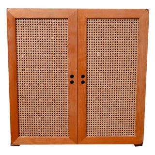 Wardrobe in Rattan and Wood by Derk Jan De Vries, 1960s For Sale