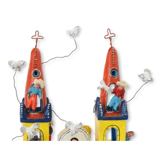 Mid 20th century Mexican folk art church sculpture by Juan Jose Ramos Medrano, signed to the reverse. Hand-built and hand-...