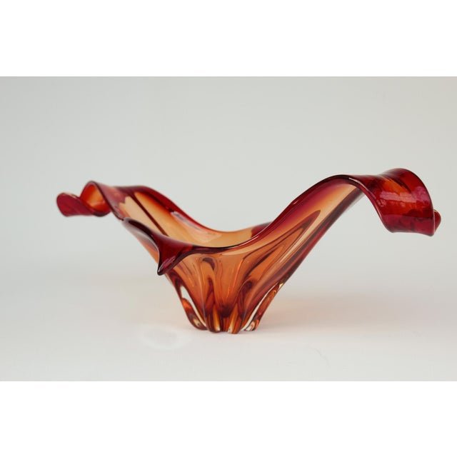 Large Red Murano Glass Bowl, 1960s, in Very Good conditions. Designed 1950 to 1959