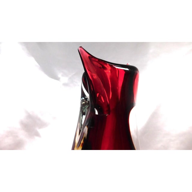 1980s Red Art Glass Vase For Sale In San Francisco - Image 6 of 8