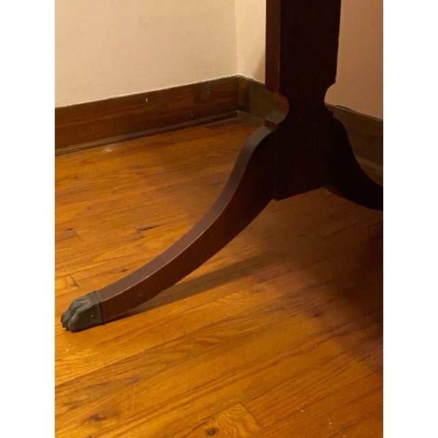 Vintage Brown Wood Versatile Drop Leaf Double Pedestal Dining Table For Sale - Image 4 of 18