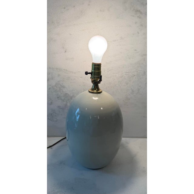 Mid 20th Century Vintage Ceramic Egg Shaped Table Lamp For Sale - Image 5 of 7
