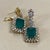 Hydro Emerald Cut Emerald, 7Ct VS Diamond Dangle/Drop Earrings 18 Kt Gold For Sale - Image 9 of 18