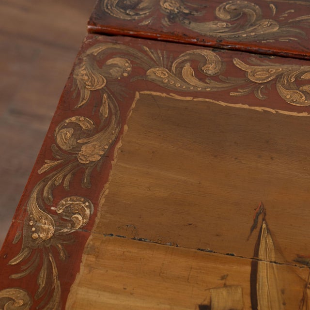 Early 19th Century Original Hand Painted Dutch Drop Leaf Table Console For Sale - Image 14 of 16