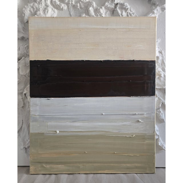 Abstract Minimalist Landscape Oil Painting by Diane Grant. Oil on canvas. Signed and dated on the back. Measurements :...