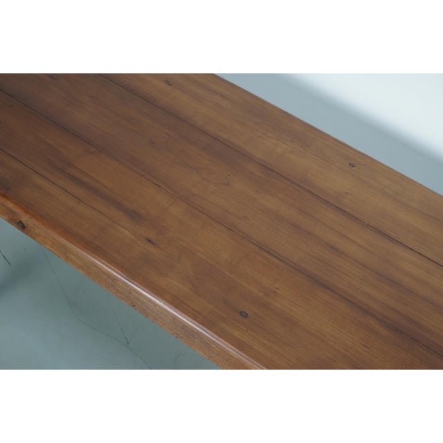 Brown 20th Century Rustic Farmhouse French Fruitwood Dining Table, 1890s For Sale - Image 8 of 17