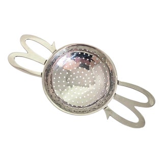Mid-Century George VI Sterling Silver Tea Strainer, 1948 For Sale