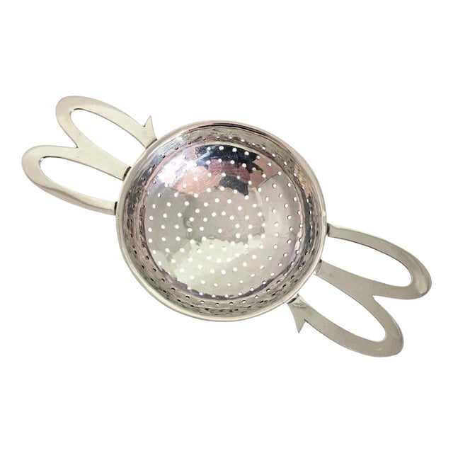 Mid-Century George VI Sterling Silver Tea Strainer, 1948 For Sale