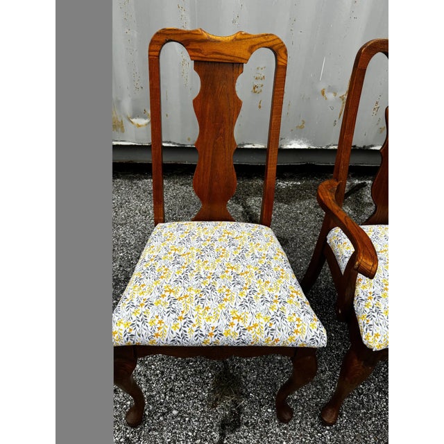 Late 19th Century Late 19th Century Set of 4 Oak Queen Anne Style Dining Chairs For Sale - Image 5 of 7