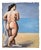 Nude Female Figure at the Beach, 20th Century, Oil on Canvas For Sale