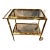 Brass and Tinted Glass Midcentury Modern Barcart For Sale