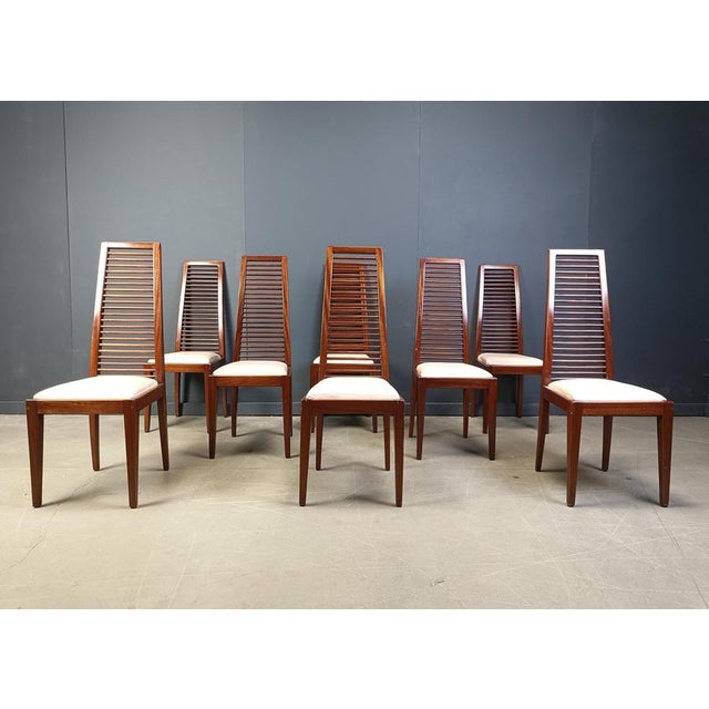 Italian High Back Dining Chairs, 1980s, Set of 8 For Sale - Image 6 of 13