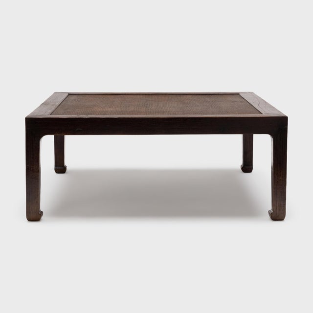 Traditional Chinese Low Woven Top Table, C. 1920 For Sale - Image 3 of 6