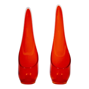 1960s Tall Viking Epic Taperglow Tangerine Art Glass Candle Sticks- a Pair