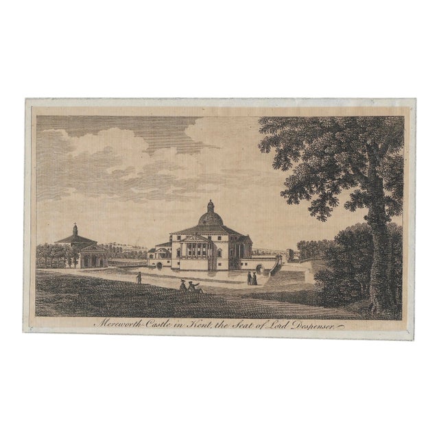 1776 Mereworth Castle in Kent English Engraving For Sale