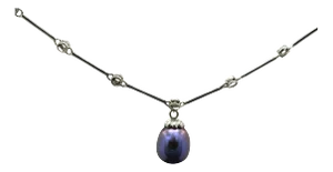 The Saveria: Ladies 14K Diamond and Pearl Necklace