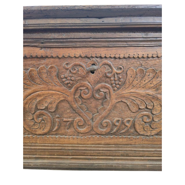 Italian Walnut Chest with Carved Grapes, 1799 For Sale - Image 9 of 10