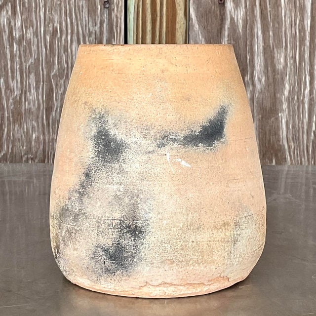 Ceramic Vintage Boho Original Studio Pottery Vase For Sale - Image 7 of 8