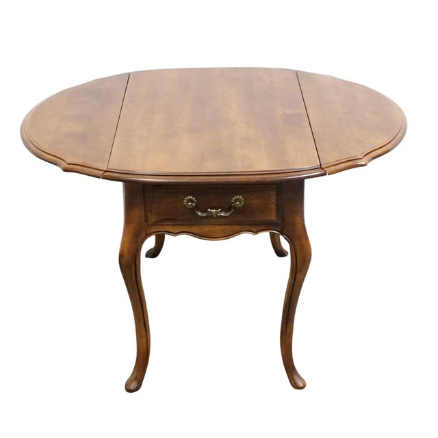 Ethan Allen Country French Collection Solid Birch 36" Drop Leaf Accent End Table 26-8302 For Sale - Image 11 of 18