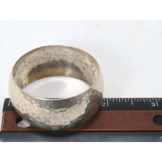 Hand Made Arts & Crafts Sterling Silver Napkin Rings Set 6 For Sale - Image 11 of 13