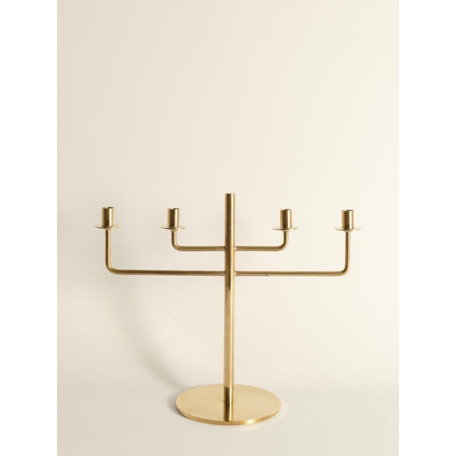 Scandinavian Modern Brass Candelabra by Hans-Agne Jakobsson, Markaryd, 1960s For Sale - Image 6 of 13