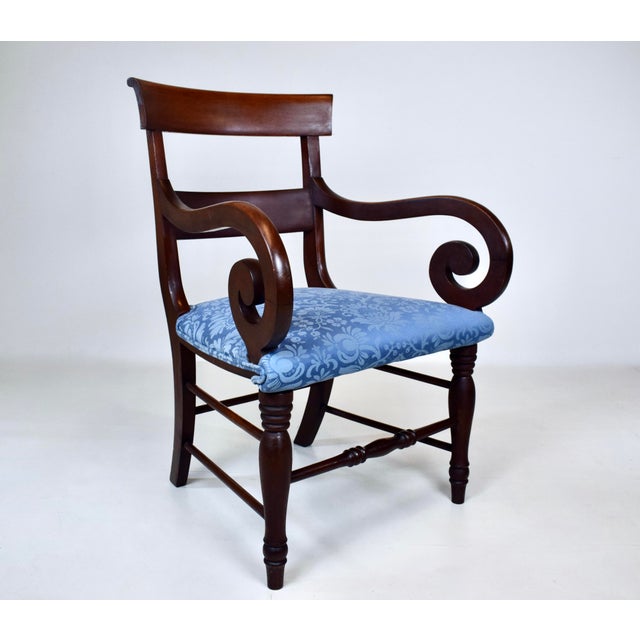 English English Regency Style Mahogany Scroll Armchair For Sale - Image 3 of 12