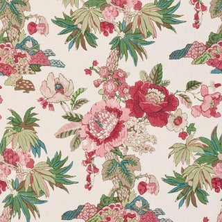 Schumacher Floribunda Fabric in Document For Sale