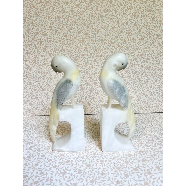 Pair of Italian Alabaster Bird Bookends For Sale - Image 4 of 8