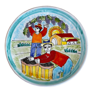 Italian Pottery Desimone Style, Nino Parrucca Vineyard Wine Harvest Painted Plate
