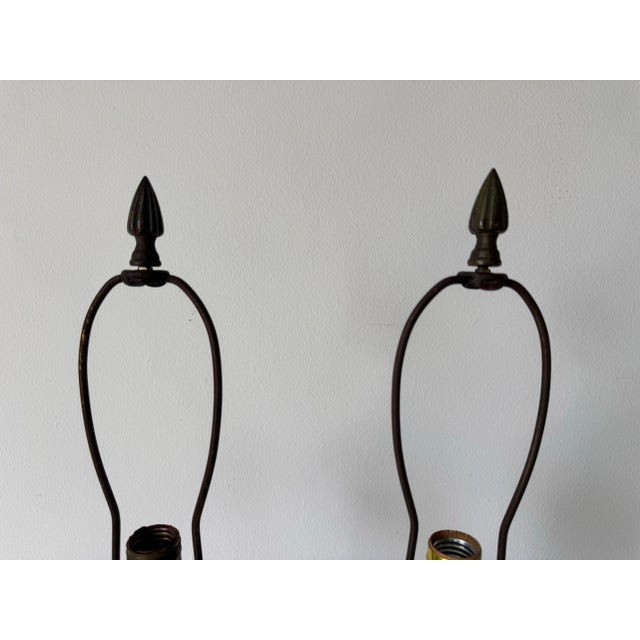 Vintage Bohemian Ruby Red / Cranberry Cut to Clear Glass Table Lamps – A Pair For Sale In Miami - Image 6 of 12