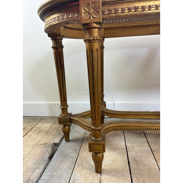 1920s Louis XV Gilded Caned Bench, 1920s For Sale - Image 5 of 10
