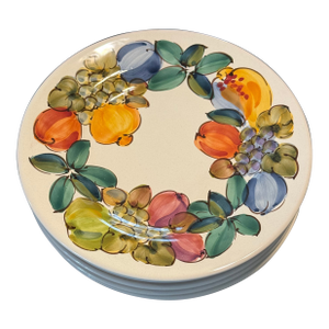 Vintage Hand-Painted Italian Pottery Fruit Dishes by Rampini Radda, Set of 5