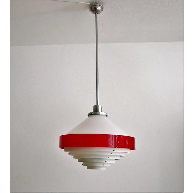 Mid-Century Italian Pendant Lamp in Acrylic Aluminum and Brass by Stilnovo, 1950s For Sale - Image 13 of 18