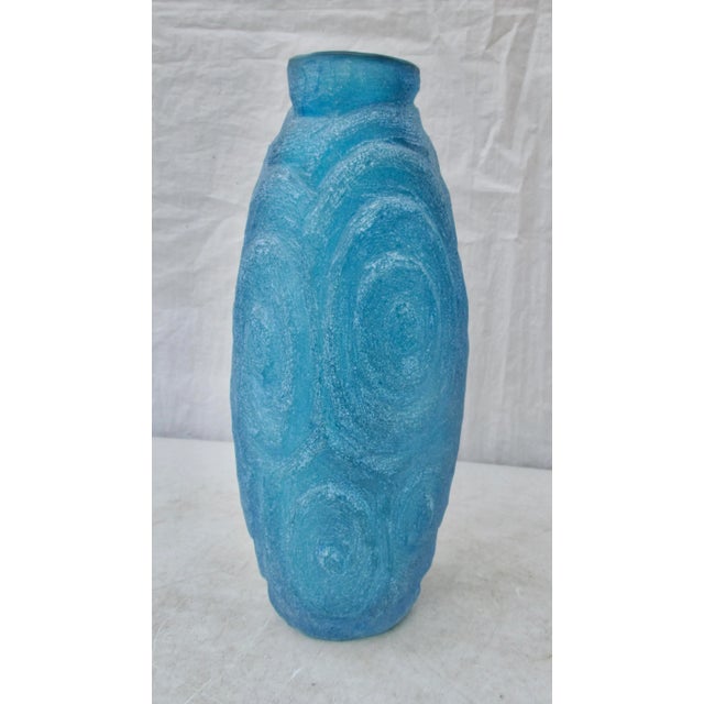Blue Art Glass Vase by B Louis 2012 For Sale - Image 4 of 8